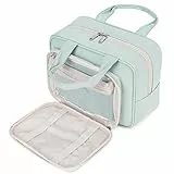 Kulturtasche Damen Gross kulturbeutel Kosmetiktasche Damen Groß Waschtasche Make up Tasche für Herren & Volle Größe (Minzgrün)