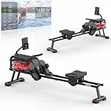 Neezee Rudergerät für zuhause, Rudergerät Wasser mit Professioneller Bluetooth-Monitor und Tablet-Halterung, Max 150kg Belastbar, Vertikale Lagerung, Transporträder für Einfache Bewegung