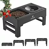 ELS PET Erhöhter Hundenapf: 2-in-1 Auslaufsicher Faltbarer Wassernapf & Langsamfutternapf mit 4 Höhenverstellbarer Napfständer für Große Mittelgroße Kleine Hunde & Haustiere zu Hause