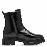 s.Oliver Damen Stiefeletten ohne Absatz zum Schnüren Vegan, Schwarz (Black Patent), 39 EU