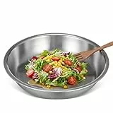 HEMOTON Edelstahl Teller Ø20cm, Metallplatten Tiefer Camping Teller für Kinder und Erwachsene, Rostfreies Outdoor Geschirr, 3cm Tiefe Schale für Salat und Suppe, Silber, Spülmaschinenfest