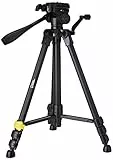 National Geographic Fotostativ-Kit, groß, 3-Wege-Kopf, Schnellwechselplatte, 4 Beinsegmente, Klemmverschluss,Kurbelmittelsäule, trägt bis zu 3 kg, Aluminium, NGHP001 [Exklusiv bei Amazon]