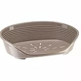 Ferplast Hundebett Kunststoff-Hundebett Extra Large Hundeliege waschbar Hundekorb atmungsaktiv rutschfest Siesta Deluxe, 100 x 65 x h 33,5 cm, Taubengrau