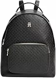 Tommy Hilfiger Damen Rucksack Daily Backpack mit Monogramm-Prägung, Schwarz (Black), Einheitsgröße