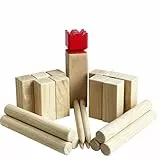 Kubb Spiel Set Hartholz Wurfspiel Wikinger Spiel Holz Wurfspiel (Klassisch, mit Tragetasche)