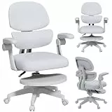 JOYLDIAS Schreibtischstuhl Kinder Ergonomischer, Kinderstuhl mit Verstellbarer Rückenlehne & Übergroß Fußablage, Bürostuhl Kinder Drehstuhl mit klappbarer Armlehnen, Stuhl Für Kinder & Jugendliche