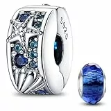 HappyStar 925 Sterling Silber Stopper Spacer Bead Charms für Damen Clip Charms anhänger Kompatibles Pandora Armband (With One Space Bead)