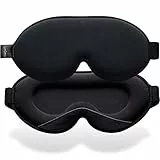 Umisleep Schlafmaske, 3D-konturierte Cup-Augenmaske and Memory Schaum Sleep Mask mit verstellbarem Riemen für Damen und Herren, All-Light-Schlafmaske für Reisen, Nickerchen, Yoga, Schwarz