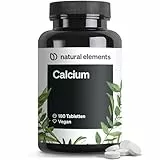 natural elements Calcium Tabletten – 800 mg Kalzium aus Calciumcarbonat pro Tagesdosis – 180 Tabletten für 3 Monate – vegan, hochdosiert, ohne unerwünschte Zusätze – laborgeprüfte Qualität