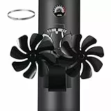 HAWCAFU Kaminventilator Magnetisch 3-in-1, Ofenventilator Kamin Ventilator Ohne Strom, Kaminlüfter mit Thermometer für Holz/Brennholz/Feuerstelle/Ofenrohr, Stove Fan for Fireplace, mit Ersatzteil Ring