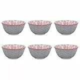 BUTLERS 6er-Set Schale Porzellan 0,52L -ORNAMENTS- Müslischale für Müsli Suppen | Suppenschale für Süßigkeiten Snacks
