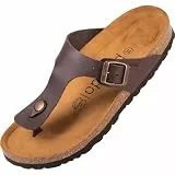 Palado Zehentrenner Damen Kos Matt – gefertigt in Spanien – weiche Veloursleder-Decksohle – mattes Obermaterial für dezente Eleganz Braun UK6 - EU39