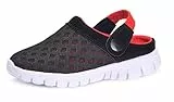 Clogs Kinder Hausschuhe Jungen Mädchen Gartenschuhe Pantoletten Strand Sandalen Atmungsaktiv rutschfest,11-Rot,37 EU