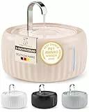 PrettyPaw Katzenbrunnen Aqua Flow Pro [NEUEINFÜHRUNG] Super leiser, BPA-freier 3L Trinkbrunnen für Katze mit LED und Aktivkohlefilter I Leicht zu reinigender Katzen Trinkbrunnen I Aqua Flow (Beige)