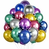 Ovanda Luftballons Hochzeit 50 Stück Luftballons Bunt Metallic, Helium Ballons Bunt, Bunts Metallic latex Ballons für Geburtstag Hochzeit Verlobung Jubiläum Baby Shower Abschluss Oder Jede Party