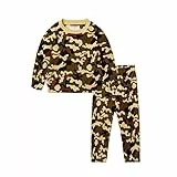 Mud Kingdom Jungen Schlafanzug Pyjama Kinder Baumwolle Zweiteiliger Schlafanzüge Set Herbst Winter Weihnachten Nachtwäsche Polar Fleece Tarnung 2 Jahre