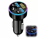Bluetooth FM Transmitter, Bluetooth 5.0 Adapter, Audioadapter, MP3 Player, Metall-FM-Transmitter für Autoradio und MP3 Player, Vollmetall Transmitter mit Zwei USB Ladegeräten