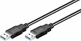 Goobay 95716 USB-A auf USB A 3.0 Ladekabel / Universal USB Kabel Typ A / Schnellladekabel 5 Gbits / Datenkabel Smartphone / 3fach Schirmung / Schwarz / 0,5m