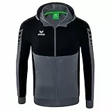 Erima Herren Six Wings Trainingsjacke mit Kapuze (1032207), Slate Grey/schwarz, L