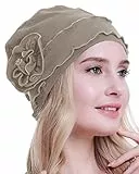 osvyo Chemo Kopfbedeckung für Damen,Turban Mütze für Frauen, Krebs Beanie Haarausfall versiegelte Verpackung WARMES GRAU