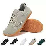 Geweo Barfuss Schuhe Damen Barfußschuhe Herren Barfuß Sneaker Breite Minimalistische Outdoor Trail Running Walking Schuhe Sommer Barefoot Shoes Laufschuhe Turnschuhe Leicht Barfussschuhe Beige 42 EU