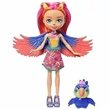 Enchantimals Puppen, Sunshine Beach Trippi Toucan Puppe und Tierfreund Canopy, kleine Puppe mit abnehmbarem Rock und Zubehör, Geschenk für Kinder, HRX83