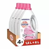 Sagrotan Wäsche-Hygienespüler Sensitiv 0% – Desinfektionsspüler für hygienisch saubere und frische, ohne Farb- und Duftstoffe – 4 x 1,5 l Reiniger im praktischen Vorteilspack