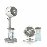 Shark FlexBreeze Pro Mist Akku-Ventilator für innen und außen mit Sprühsystem, tragbarer Sprühtank, 20 m, Stand- & Tischventilator, 5 Geschwindigkeitsstufen, leise, Fernbedienung, Dove FA300WHEU