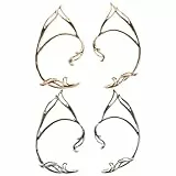 PACKOVE 2 Paare Elfenohren Schmuck Ohrclips Mädchen Ohrmanschette Elfen Ohren Ohr Crawler Ohr Haken Wrap Ohrring Ohr Fee Kostüm Damen für Mädchen Hochzeit Schmuck
