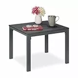 Relaxdays Beistelltisch Balkon, wetterfest, auch für Terrasse und Garten, HBT: 39 x 52 x 48 cm, Outdoortisch klein, grau