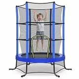 SONGMICS Trampolin Kinder, 174 cm Kindertrampolin mit Sicherheitsnetz, Randabdeckung, Mini-Trampolin Fitness, Stahlrahmen, Gartentrampolin, für Indoor und Outdoor, Garten, blau STR050Q101