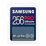 Samsung PRO Ultimate SD-Karte, 256 GB, UHS-I U3, Full HD & 4K UHD, 200 MB/s Lesen, 130 MB/s Schreiben, Speicherkarte für Kamera, PC, Drohne oder Action-Cam, MB-SY256S/WW