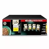 SHEBA Adult Katzenfutter nass - 40x85g Portionsbeutel - Geflügel Variation in Sauce - Nassfutter für Katzen - 1 Großpackung