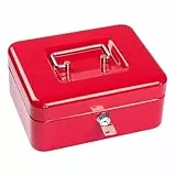 NEU!! SAX Geldkassette 20x16x9 cm, 5 -Fächer-Münzeinsatz, ROT