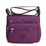 Milky Way Damen Umhängetasche mit mehreren Fächern, wasserdichte Reisetasche, Messenger-Tasche, Schulter handtasche (Violett)