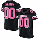 Personalisiert American Football Spieltrikots mit Name Nummer Personalisierte Trikot T-Shirt für Kinder Erwachsene Junge Mädchen Herren Damen