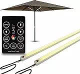 Lume1 Sonnenschirmbeleuchtung mit Fernbedienung, Lampen für Gastronomie, LED Leisten, warmweiß 1000 Lumen, 2700 Kelvin, angenehme Beleuchtung, Akku enthalten Smart Modell 2026 (Smart 2er Set)