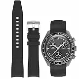 Niziruoup Silikon Armband für Omega x Swatch MoonSwatch/Rolex Uhr,Gebogenes Weiches Silikon Gummi Armband Omega x Swatch MoonSwatch Speedmaster Ersatzband Uhrenarmbänder Kautschuk 20mm