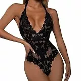 pitashe_Bekleidung Erotische Dessous-Set Damen Sexy Tiefer V-Ausschnitt Halfter Spitze Reizwäsche Negligee Babydoll, Hem Nachtwäsche Nachthemd Lingerie Nachtkleid G-String Sleepwear, H19, L