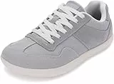 WHITIN Damen-Sneaker mit breiten Federn, Canvas-Freizeitschuhe, Null-Tropf-Sohle, GRAU, 41 EU