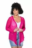 MIAMODA Damen große Größen Übergrößen Plus Size Jacke, elastischer Slim Fit, Löcher, Wellenkanten neon Berry 54+ 840092586-54+