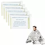 Traxenta 5 Stück Rettungsdecke, Rettungsdecken, Notfalldecke, Rettungsfolie Reißfest & Wasserdicht, Erste Hilfe Decken Wärmedecken Wärmedecke für Outdoor Wandern Überleben Skifahren 160 x 210cm