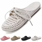 VEXITO Clogs Damen Gartenschuhe Frauen Pantoletten Sandalen Hausschuhe Schleife Geschlossen Verstellbar Sommer Schuhe Wolken Slides Cozies Slipper Weiß. Gr.36 37 /230mm