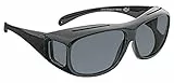 WEDO 27148599 Überzieh-Sonnenbrille für Autofahrer & Brillenträger, polarisierende Gläser gemäß ISO Norm, 100% UV Schutz, inkl. Hülle, Schwarz, für Brillen mit max. Breite 14 cm & max. Höhe 5 cm