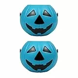 TOYANDONA Halloween-Eimer, 2 Stück Kürbis-Eimer, tragbare Kürbis-Eimer mit Griffen für Halloween-Partyzubehör, Blau