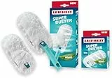 Leifheit SUPERDUSTER mit Ersatzbezug, Staubwedel verlängerbar, waschbar mit 360 Grad -Mikrofasertextil, kompatibel mit Click-System, waschen statt wegwerfen