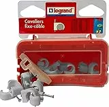 LEGRAND, Nagelschellen, Kabelschellen, Haftclips, mit eingestecktem Nagel, Größe: 10-14mm, 20 Stück, Farbe: Grau, 098367