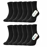 FALARY Socken Damen 39-42 Schwarz Herren 6 Paar Herrensocken Business Socken Crew-Socken Lange Socks Schwarze Kalbssocken Atmungsaktive Baumwolle Socken