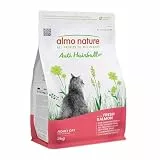 Almo Nature Anti-Hairball - Adult Katzen-Trockenfutter mit Frischem Lachs, mit Pflanzlicher Faserstoffmischung zur Vorbeugung von Haarballen - 2kg Beutel