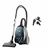AEG Staubsauger mit Beutel, Automatische Saugkraftregulierung, Extrem Leise auch auf Teppich, Aufnahme von Großen + Kleinsten Partikeln, Langes Kabel, 55% Recyclingmaterial, 600W, Petrol, VX82-1-2ST
